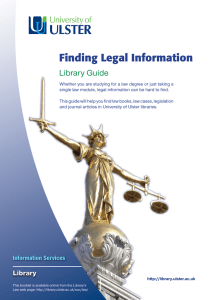 Finding Legal Information - Ulster University Library