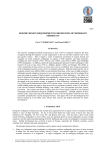 seismic design requirements for regions of moderate seismicity