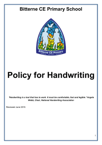 Handwriting Policy - Bitterne CE Primary School