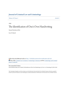 The Identification of One`s Own Handwriting