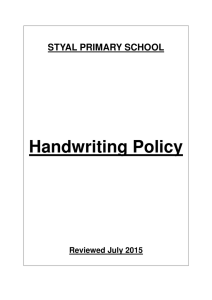 Handwriting Policy - Styal Primary School