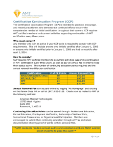 Certification Continuation Program (CCP)