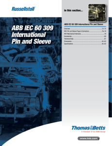 ABB IEC 60 309 International Pin and Sleeve Brochure