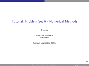 Tutorial: Problem Set 6 - Numerical Methods