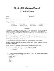 Physics 202 Midterm Exam 2 Practice Exam