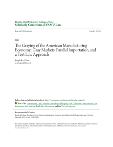 Gray Markets, Parallel Importation, and a Tort Law Approach