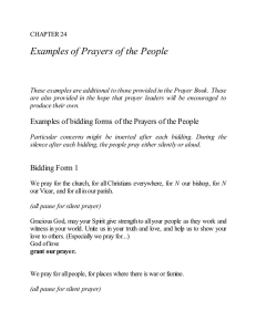 Examples of Prayers of the People