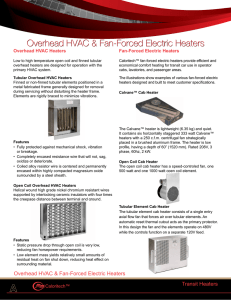 Overhead HVAC Heater Catalog Pages