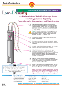 Low-Density Cartridge Heater Specifications
