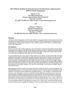 Skin Effects models for Transmission Line Structures