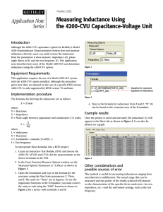 Measuring Inductance Using the 4200-CVU Capacitance