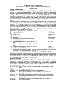 TECHNICAL SPECIFICATION FOR SF6 GAS INSULATED METAL