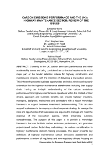 Carbon Emissions Performance and the UK`s Highway Miantenance