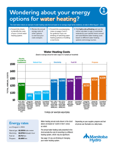 Annual water heating costs comparison