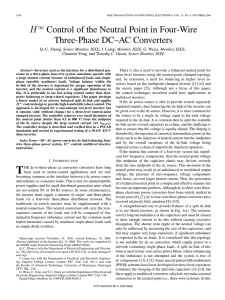 Control of the Neutral Point in Four-Wire Three-Phase DC