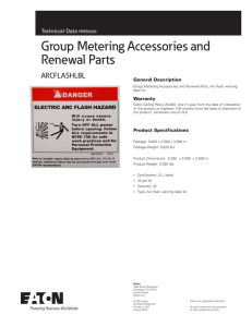 Group Metering Accessories and Renewal Parts