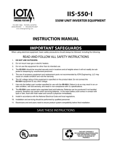 IIS-550-I Manual - IOTA Engineering