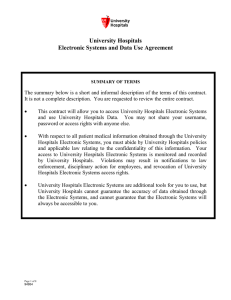 University Hospitals Electronic Systems and Data Use Agreement