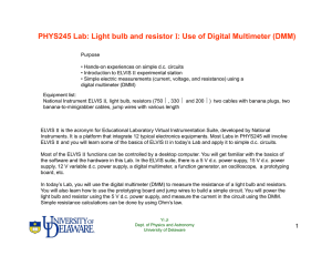 Light bulb and resistors I: Use of Digital Multimeter