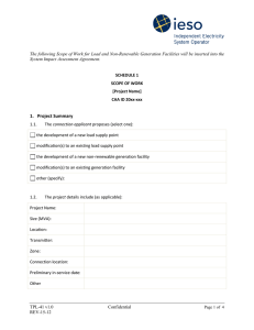 Scope of Work for Load and Non-Renewable Generation Facilities