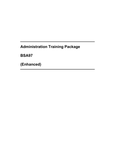 Administration Training Package BSA97 (Enhanced)
