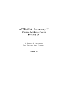 ASTR-1020: Astronomy II Course Lecture Notes Section IV