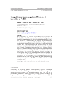 Competitive surface segregation of C, Al and S impurities in Fe(100)