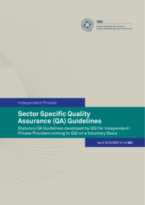 Sector Specific Quality Assurance (QA) Guidelines