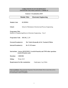 Examination Papers - Cork Institute of Technology