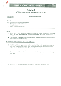 Activity: 3 DC Measurements: Voltage and Current