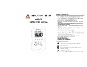 AMB-35 Insulation Tester Product Manual