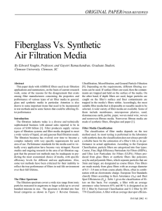 Fiberglass Vis. Synthetic Air Filtration Media