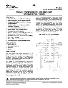 Midrange Input Synchronous Buck Controller With Voltage Feed