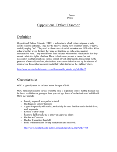 Oppositional Defiant Disorder