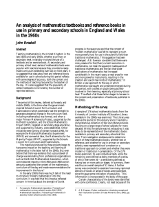 An analysis of mathematics textbooks and reference books in use in