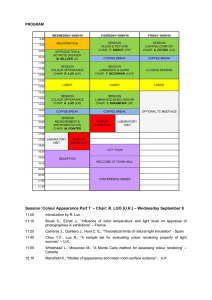 Session `Colour Appearance Part 1` – Chair: R. LUO (U.K.