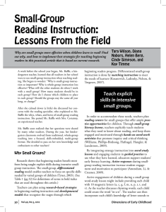 Small-Group Reading Instruction: Lessons From the Field