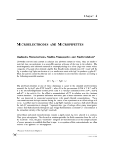 Chapter 4 MICROELECTRODES AND MICROPIPETTES