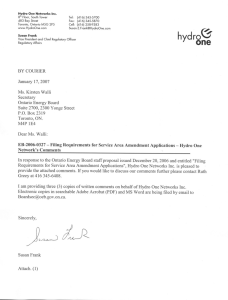 hydro~ one - Ontario Energy Board
