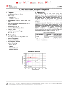 TLV3691 0.9-V to 6.5-V, Nanopower Comparator