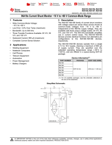 INA19x Current Shunt Monitor −16 V to +80 V