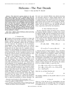 Helicons-The Past Decade - Plasma Science, IEEE Transactions on