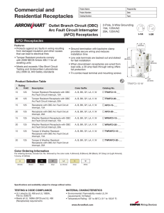 Cooper Wiring AFCI Receptacle Spec Sheet