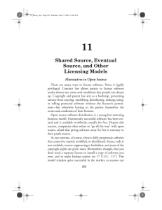 Shared Source, Eventual Source, and Other Licensing Models