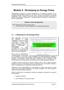 Module 4: Developing an Energy Policy