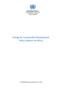 Energy for Sustainable Development: Policy Options for Africa UN