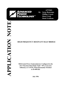 High Frequency Resonant Half Bridge