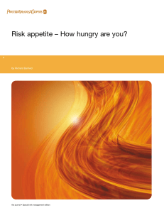 Risk appetite – How hungry are you?