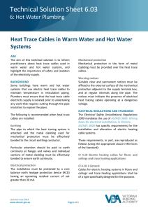 Heat Trace Cables in Warm Water and Hot Water Systems