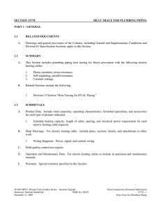 15778 HEAT TRACE FOR PLUMBING PIPING